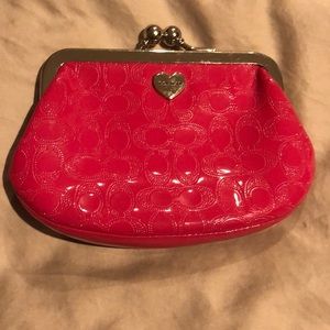 Pink Authentic Coach Coin Purse